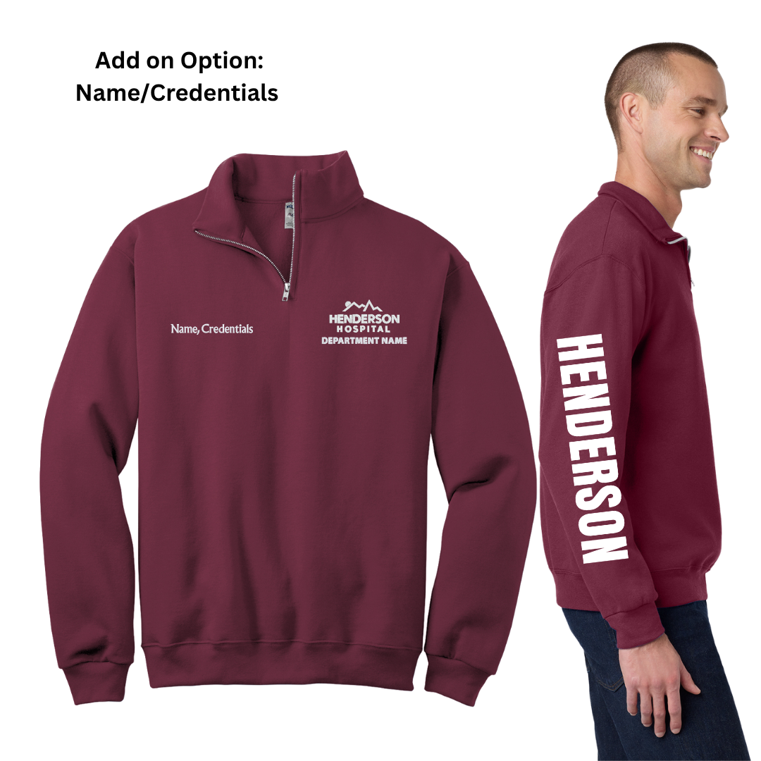 Respiratory Therapy/Cardiology Dept. 1/4 Zip Pullover- Henderson Hospital