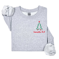 Personalized Nurse Christmas Sweater – Embroidered Stethoscope Christmas Tree Design