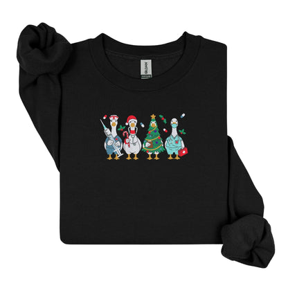 Cozy Nurse Christmas Sweater – Embroidered Goose Nurses Crew