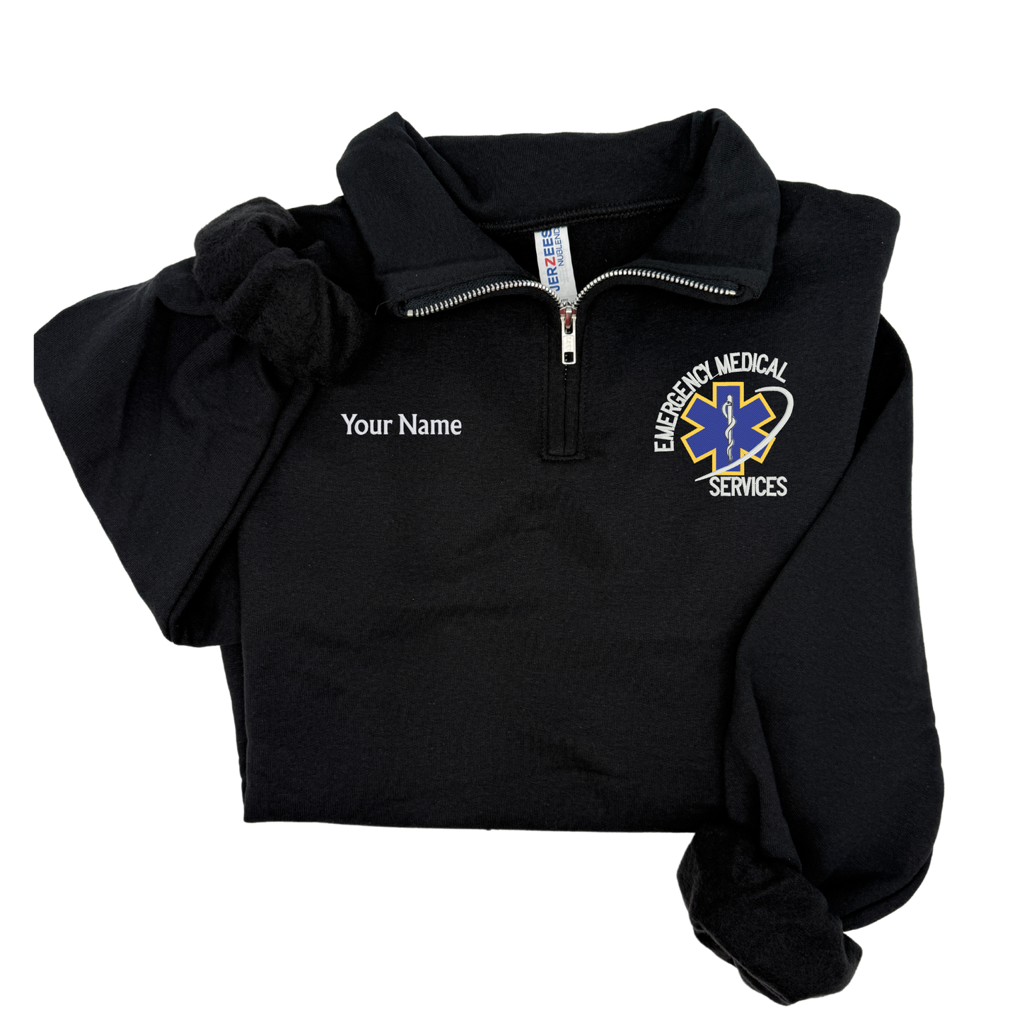 Emergency Medical Services Logo Sweater Custom 1/4 zip up