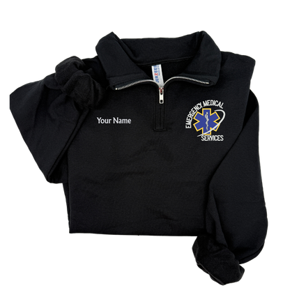 Emergency Medical Services Logo Sweater Custom 1/4 zip up