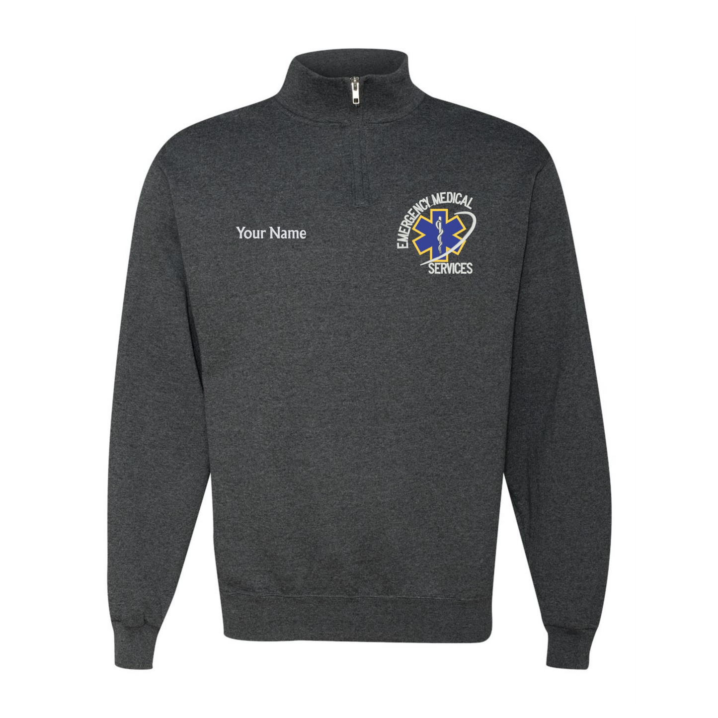Emergency Medical Services Logo Sweater Custom 1/4 zip up