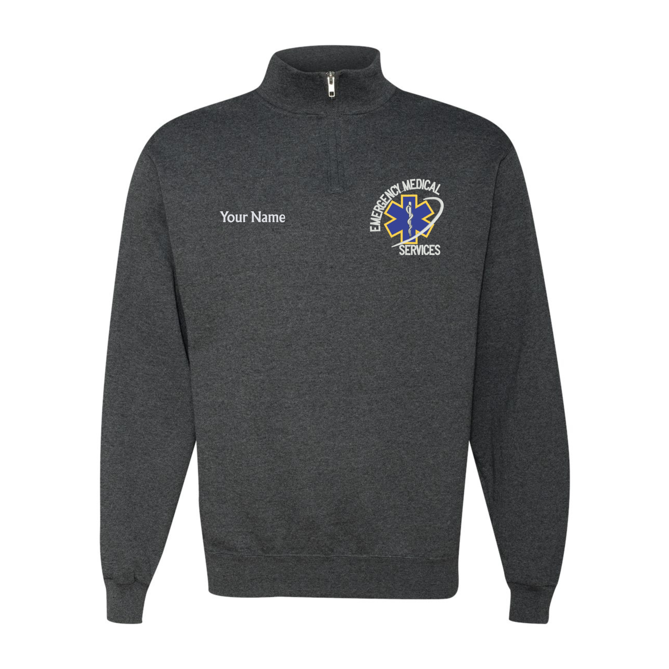 Emergency Medical Services Logo Sweater Custom 1/4 zip up