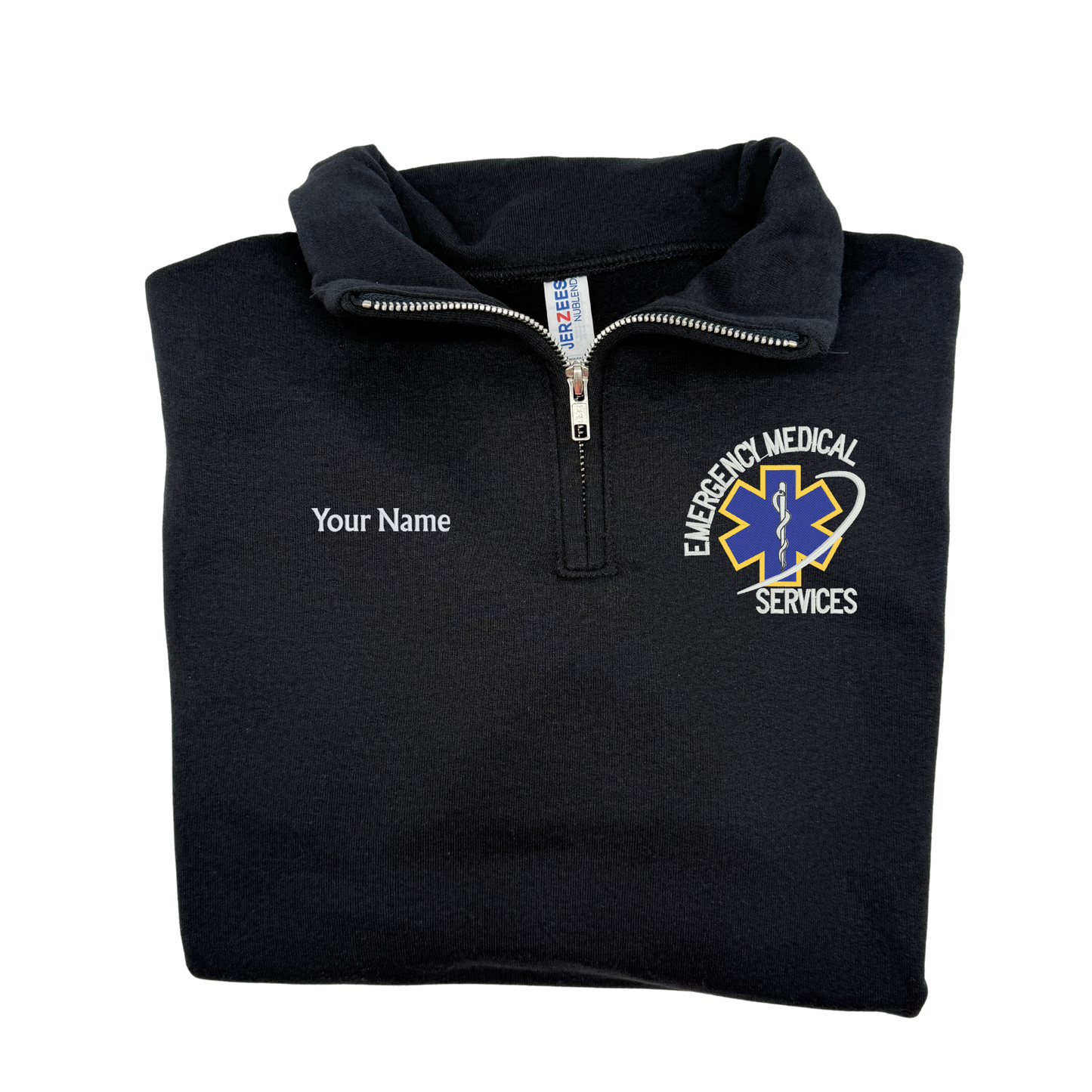 Emergency Medical Services Logo Sweater Custom 1/4 zip up