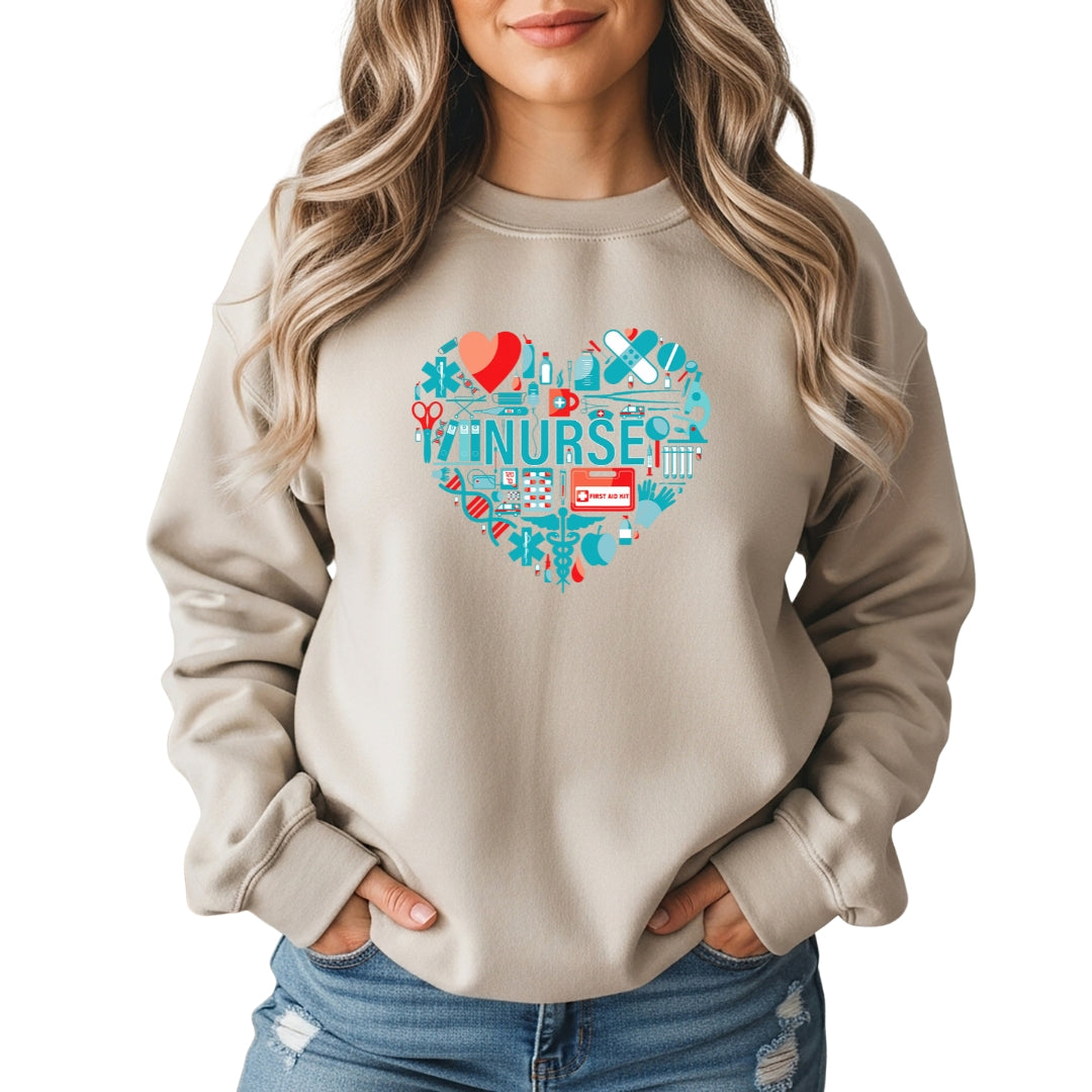 Nurse Essentials Heart Crewneck Sweatshirt ❤️🩹
