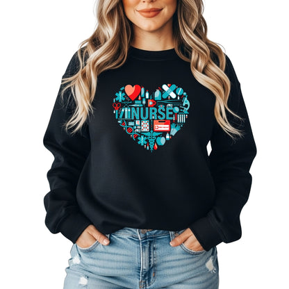 Nurse Essentials Heart Crewneck Sweatshirt ❤️🩹
