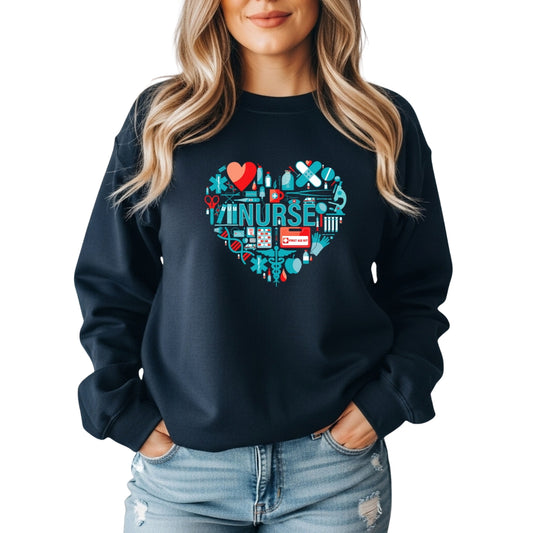 Nurse Essentials Heart Crewneck Sweatshirt ❤️🩹
