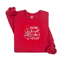 Cozy Nurse Christmas Sweater – Shine Bright Like a Call Light
